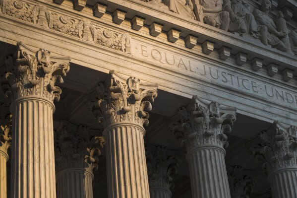 FILE - The Supreme Court in Washington is seen at sunset on Oct. 10, 2017. (AP Photo/J. Scott Applewhite, File)