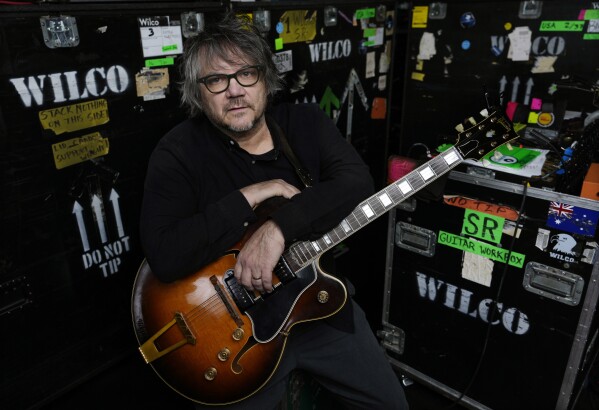 Singer-songwriter Jeff Tweedy of the band Wilco poses for a portrait, Friday, Oct. 6, 2023, at The Theatre at Ace Hotel in Los Angeles to promote his book "World Within a Song: Music That Changed My Life and Life That Changed My Music."r (AP Photo/Chris Pizzello)