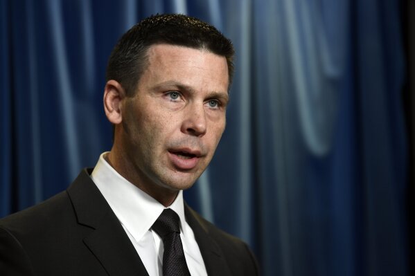 
              U.S. Customs and Border Patrol commissioner Kevin McAleenan speaks during a news conference in Washington, Tuesday, March 5, 2019. (AP Photo/Susan Walsh)
            
