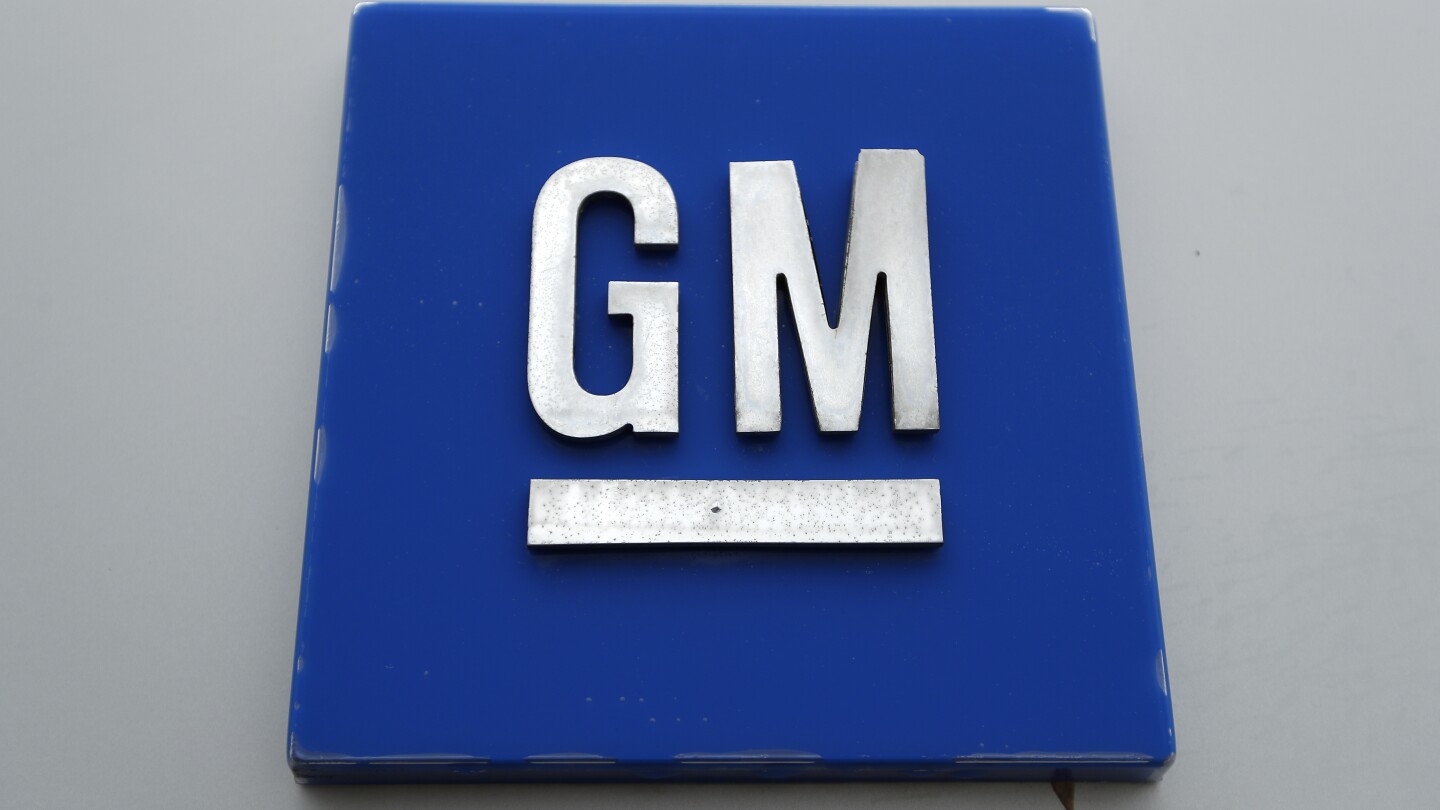 FILE - A General Motors logo is displayed outside the General Motors Detroit-Hamtramck Assembly plant on Jan. 27, 2020, in Hamtramck, Mich. (AP Photo/