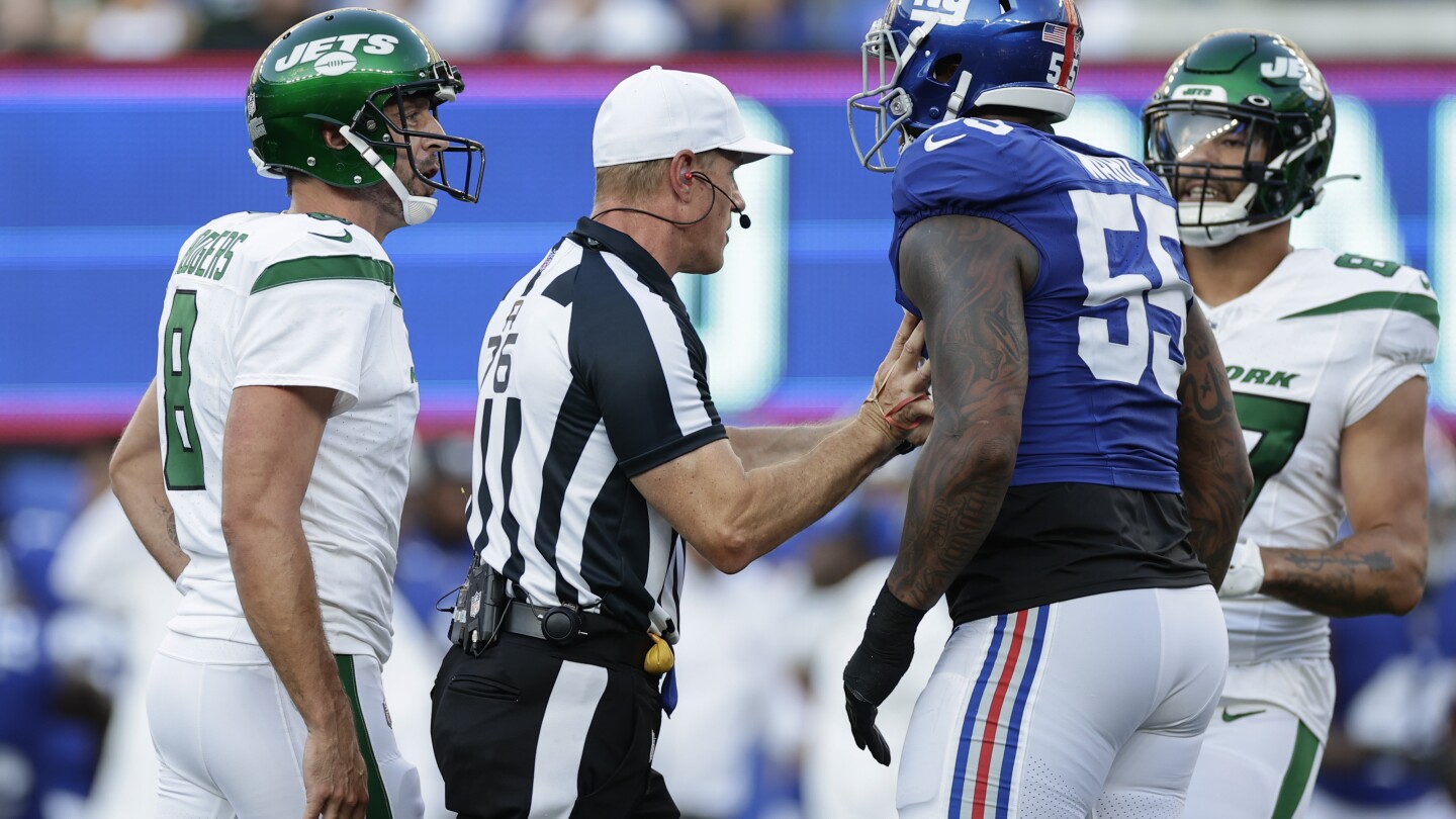 Jets' Rodgers says Giants' Ward was making things up when discussing their  on-field exchange