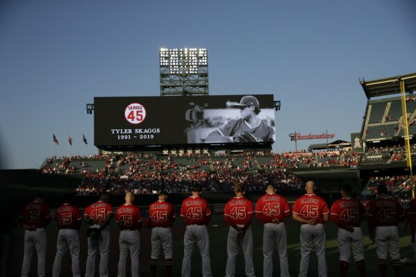 Fans gather outside Angel Stadium to mourn death of Tyler Skaggs