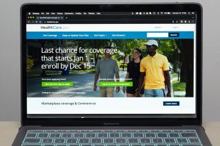 FILE - The healthcare.gov website is seen on Dec. 14, 2021, in Fort Washington, Md. Millions of Americans can begin selecting their private health insurance plans for 2023 when the Affordable Care Act’s marketplace opens on Tuesday, Nov. 1, 2022, as the Biden administration pushes to keep the number of uninsured Americans at a record low. (AP Photo/Alex Brandon, File)