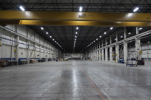 An empty Paslin facility is shown Wednesday, April 23, 2025, in Shelby Township, Mich. (AP Photo/Paul Sancya)