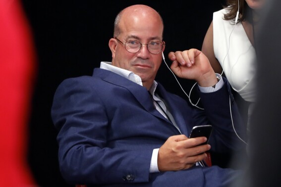 FILE - Jeff Zucker, then Chairman, WarnerMedia News and Sports and President, CNN Worldwide listens in the spin room after the first of two Democratic presidential primary debates hosted by CNN on July 30, 2019, in the Fox Theatre in Detroit. The entertainment publication Variety is under fire for an article it published this week about the former CNN chief. The article by Tatiana Siegel, which initially ran online Tuesday, depicted Zucker as badmouthing his successor at CNN, Chris Licht, while simultaneously trying to buy the news organization that fired him in early 2021. Zucker has called for the story to be retracted. (AP Photo/Paul Sancya, File)