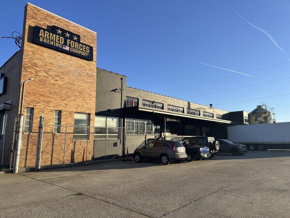 The exterior of Armed Forces Brewing Company's planned taproom and distribution center in Norfolk, Va., on Thursday, Dec. 7, 2023. The planned beer hall is facing some community opposition over alleged remarks made by Robert O'Neill, a former U.S. Navy SEAL who said he shot Osama bin Laden and owns a small stake in the venture. (AP Photo/Ben Finley)