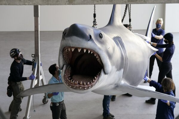 Bruce, the last 'Jaws' shark, docks at the Academy Museum