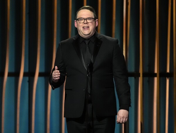 Duncan Crabtree-Ireland speaks during the 30th annual Screen Actors Guild Awards on Saturday, Feb. 24, 2024, at the Shrine Auditorium in Los Angeles. (AP Photo/Chris Pizzello)