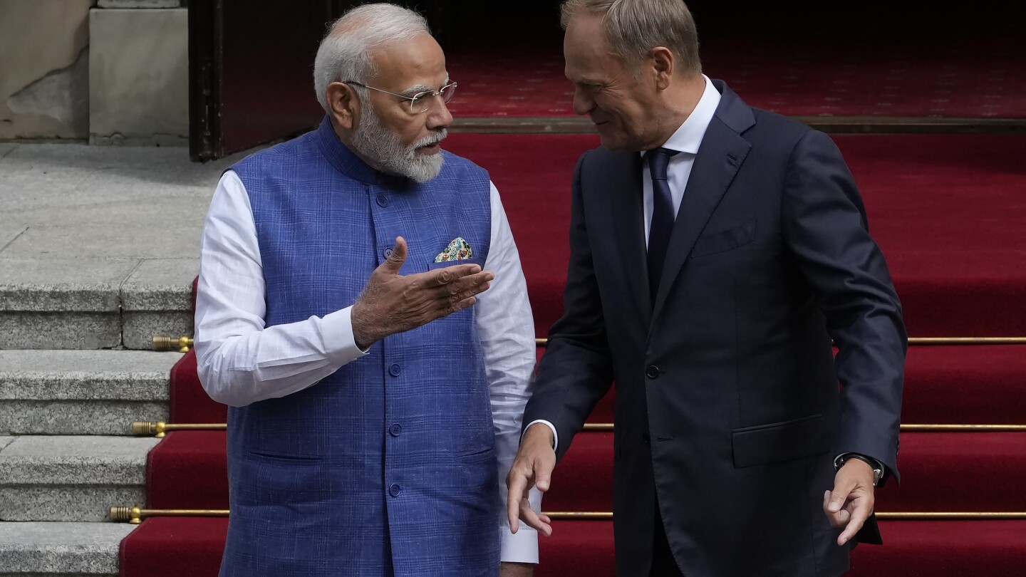 India’s Modi holds security and trade talks with Poland’s leaders en route to war-torn Ukraine