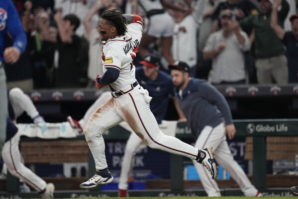 Acuña becomes first 40-70 player, Albies lifts Braves over Cubs 6-5 in 10  innings
