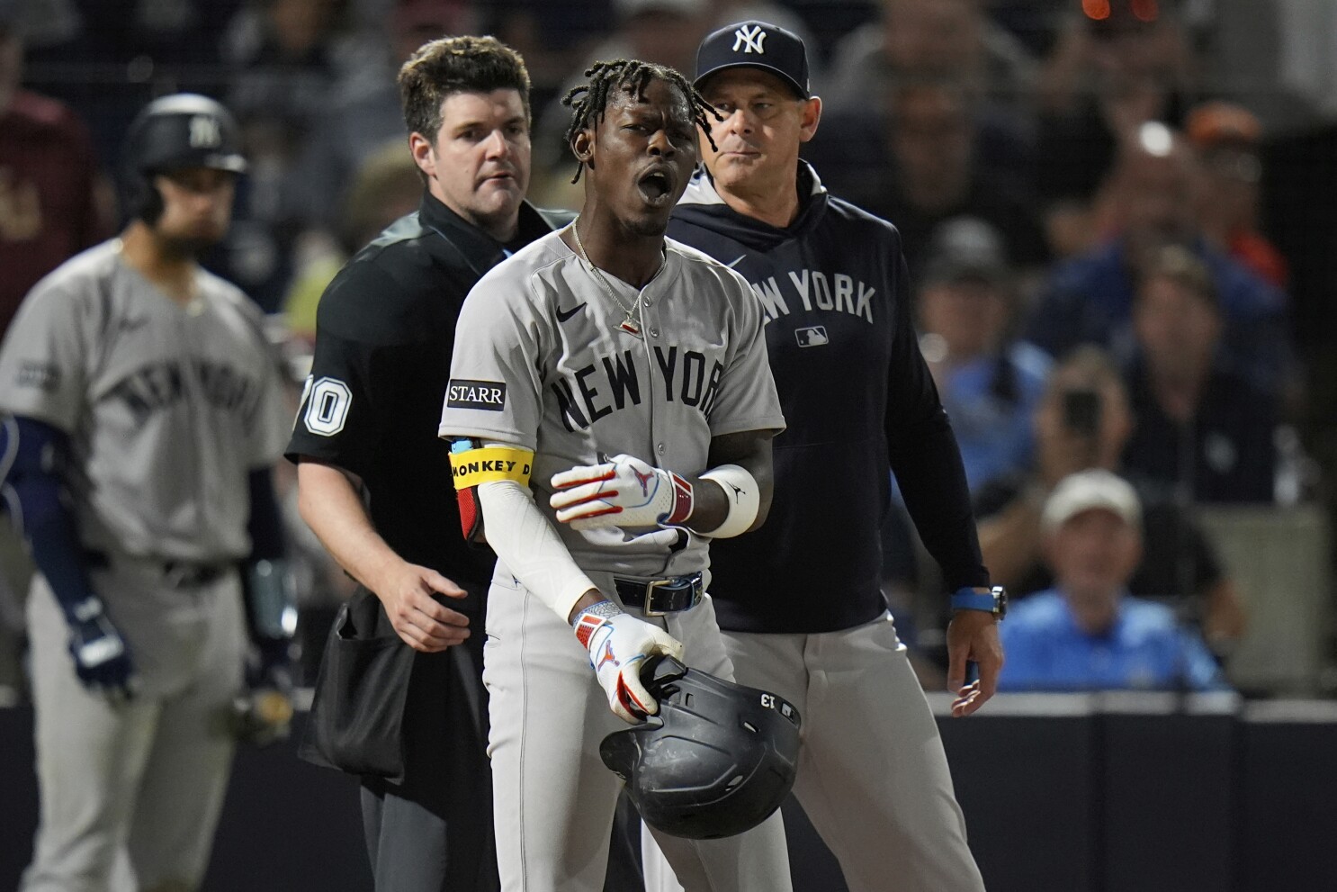 Yankees' Jazz Chisholm Jr. suspended 1 game following ejection, violation of social media policy | AP News