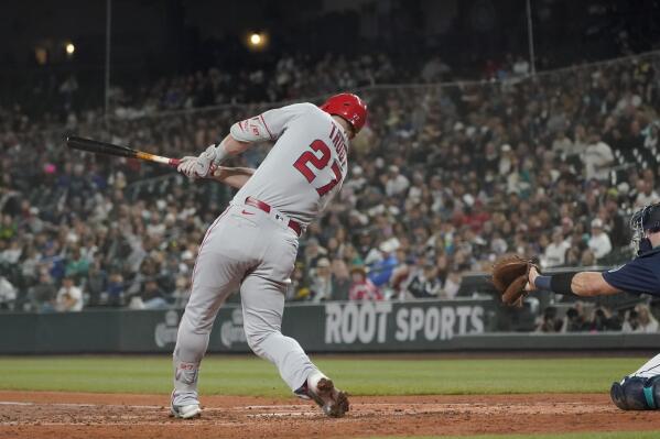 Trout homers again as Angels sweep twinbill from Mariners