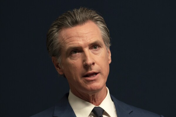 FILE -- California Gov. Gavin Newsom answers questions during a news conference in Sacramento, Calif., on Tuesday Sept, 26, 2023. On Saturday, Oct. 7, Newsom vetoed a bill aimed at limiting the price of insulin. (AP Photo/Rich Pedroncelli, File)