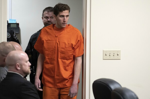 FILE - Bryan Kohberger, who is accused of killing four University of Idaho students in Nov. 2022, appears at a hearing in Latah County District Court, on Jan. 5, 2023, in Moscow, Idaho. An Idaho judge has denied a request from more than two dozen news organizations to lift a gag order in the criminal case of a man accused of stabbing four University of Idaho students to death. The judge did, however, significantly narrow the gag order in response to the news organizations’ concerns. (AP Photo/Ted S. Warren, Pool, File)