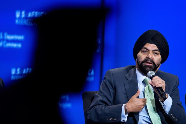 FILE - Ajay Banga, then-president and CEO of MasterCard, speaks during the U.S. Africa Business Forum during the U.S. Africa Leaders Summit in Washington, Aug. 5, 2014. The incoming president of the World Bank was born in India and forged his early business success there, a fact supporters say gives Banga valuable insight into the challenges faced by the developing countries the bank is supposed to help. (AP Photo/Jacquelyn Martin, File)