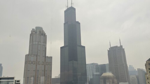 FILE - The Willis Tower (formerly Sears Tower) is pictured in downtown Chicago, where the air quality has been categorized 