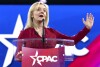 FILE - Former British Prime Minister Liz Truss speaks during the Conservative Political Action Conference, 2024 CPAC, at the National Harbor in Oxon Hill, Md. on Feb. 22, 2024. During her 49 days as Britain’s shortest-serving prime minister, Liz Truss sparked mayhem on the financial markets and turmoil within her Conservative Party. In interviews and a new book, Truss robustly defends her economic record, blaming the “deep state,” “technocrats,” “the establishment,” civil servants and the Bank of England for her downfall. (Ǻ Photo/Jose Luis Magana, File)