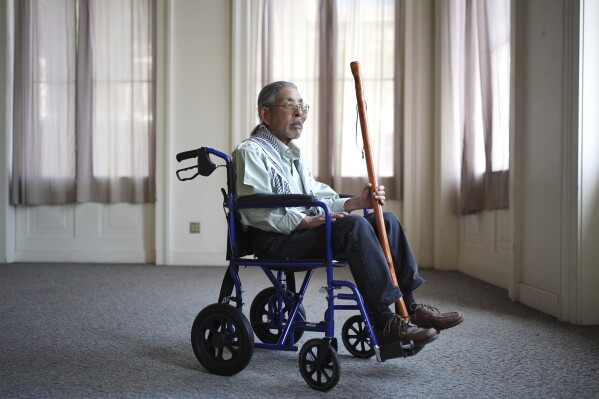 Prof. Aki Maehara poses for a photo before speaking at the Chinese American Museum Thursday, May 22, 2025, in Los Angeles. (AP Photo/Jae C. Hong)