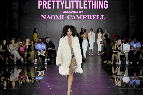 Models walk the runway at the PrettyLittleThing x Naomi Campbell Spring/Summer 2024 fashion show as part of New York Fashion Week on Tuesday, Sept. 5, 2023 in New York. (Photo by Evan Agostini/Invision/AP)