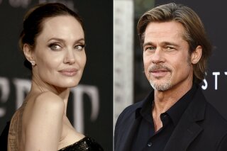 This combination photo shows Angelina Jolie at the world premiere of "Maleficent: Mistress of Evil" in Los Angeles on Sept. 30, 2019, left, and Brad Pitt at the special screening of "Ad Astra" in Los Angeles on Sept. 18, 2019.  Jolie asked Monday that the private judge overseeing her divorce from Pitt be disqualified from the case because of insufficient disclosures of his business relationships with one of Pitt’s attorneys. In a filing in Los Angeles Superior Court, Jolie argues that Judge John W. Ouderkirk should be taken off the divorce case because he was too late and not forthcoming enough about other cases involving Pitt attorney Anne Kiley. Pitt’s attorneys did not immediately respond to an email seeking comment. (AP Photo)