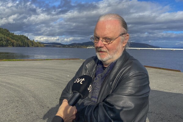 The Norwegian writer Jon Fosse talks to the press on a wharf at Frekhaug, Norway, Thursday, Oct. 5, 2023. The Nobel Prize in literature has been awarded to Norwegian author Jon Fosse. The permanent secretary of the Swedish Academy announced the prize Thursday, Oct. 5, 2023 in Stockholm. The academy says the prize is for Fosse's “his innovative plays and prose, which give voice to the unsayable.” (Gunn Berit Wiik / Strilen /NTB Scanpix via AP)