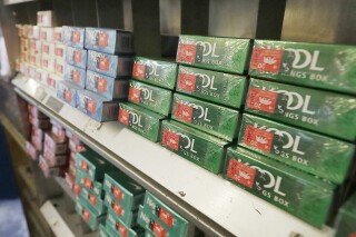 FILE - Menthol cigarettes and other tobacco products are displayed at a store in San Francisco on May 17, 2018. Anti-smoking groups filed a lawsuit against the U.S. government on Tuesday, April 2, 2024, over a long-awaited ban on menthol cigarettes, which has been idling at the White House for months. (AP Photo/Jeff Chiu, File)