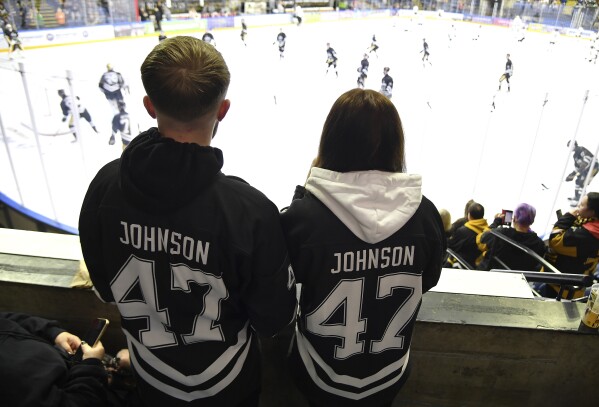 Adam Johnson's UK team retires his jersey number after the American  player's skate-cut death