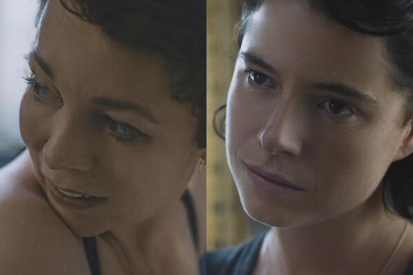 This combination of photos released by Netflix shows Olivia Colman, left, and Jessie Buckley in separate scenes from "The Lost Daughter." (Netflix via AP)