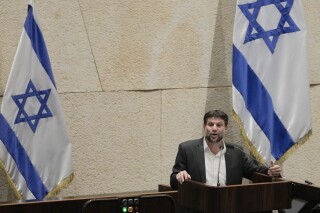 FILE - Bezalel Smotrich, Israeli Minister of Finance, addresses the parliament in Jerusalem, March 27, 2023. Israel's finance minister has slammed a decision by the financial ratings agency Moody鈥檚 to downgrade 滨蝉谤补别濒鈥檚 credit rating. Bezalel Smotrich says the decision 鈥渄id not include serious economic claims.鈥� In its announcement Friday, Feb. 9, 2024, Moody's warned that the ongoing war in Gaza and a possible war in the north with Hezbollah could adversely affect 滨蝉谤补别濒鈥檚 economy. (APPhoto/Maya Alerruzzo, file)