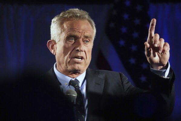 Independent presidential candidate Robert F. Kennedy Jr. speaks during a campaign event, Tuesday, Nov. 14, 2023, in Columbia, S.C. Kennedy was soliciting signatures in support of getting his name on the ballot for the 2024 general election. (AP Photo/Meg Kinnard)