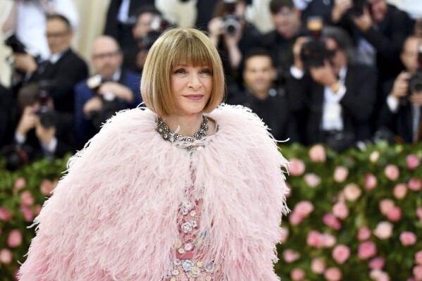FILE - Vogue editor Anna Wintour attends The Metropolitan Museum of Art's Costume Institute benefit gala celebrating the opening of the "Camp: Notes on Fashion" exhibition on May 6, 2019, in New York. (Photo by Charles Sykes/Invision/AP, File)