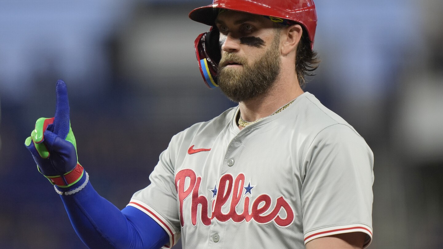 Bryce Harper scratched from Phillies’ lineup with migraine