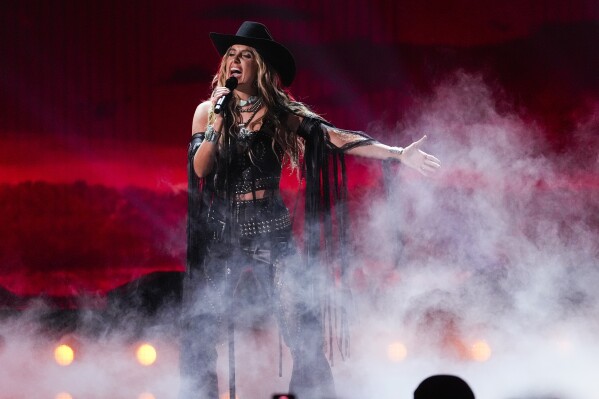 Lainey Wilson performs "Whirlwind" during the 60th annual Academy of Country Music Awards on Thursday, May 8, 2025, in Frisco, Texas. (AP Photo/Chris Pizzello)