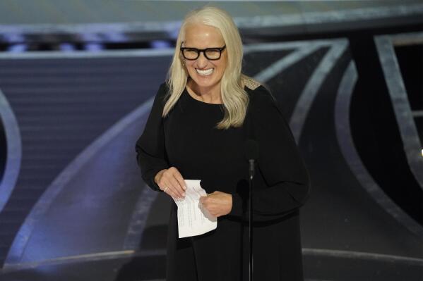 Jane Campion accepts the award for best director for "The Power of the Dog" at the Oscars on Sunday, March 27, 2022, at the Dolby Theatre in Los Angeles. (AP Photo/Chris Pizzello)