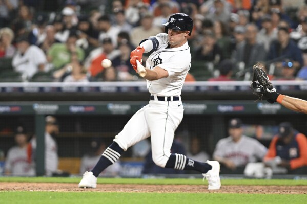 Houston, United States. 30th June, 2022. Houston Astros third baseman Alex  Bregman (2) hits a 2 RBI double to deep let field during the third inning  of the MLB game between the