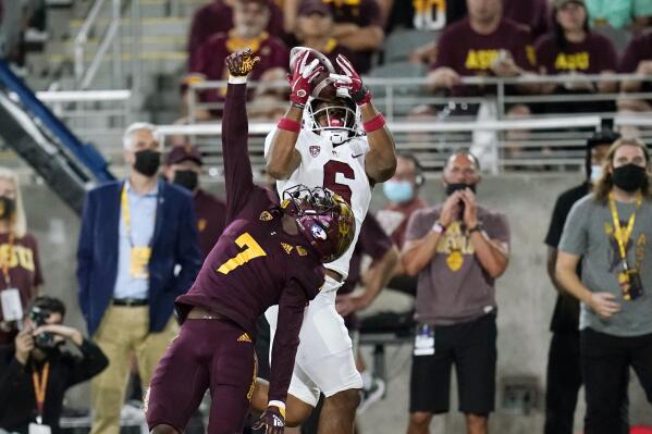 Arizona State defensive back Chase Lucas (22) participates in a