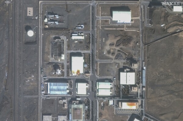 This satellite image provided by Maxar Technologies shows the Natanz nuclear enrichment facility, 135 miles southeast of Tehran, Iran, Friday, Jan. 24, 2025. (Maxar Technologies via AP)