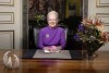 Queen Margrethe II gives a New Year's speech and announces her abdication from Christian IX's Palace, Amalienborg Castle, in Copenhagen, Sunday, Dec. 31 2023. (Keld Navntoft/Ritzau Scanpix via AP)