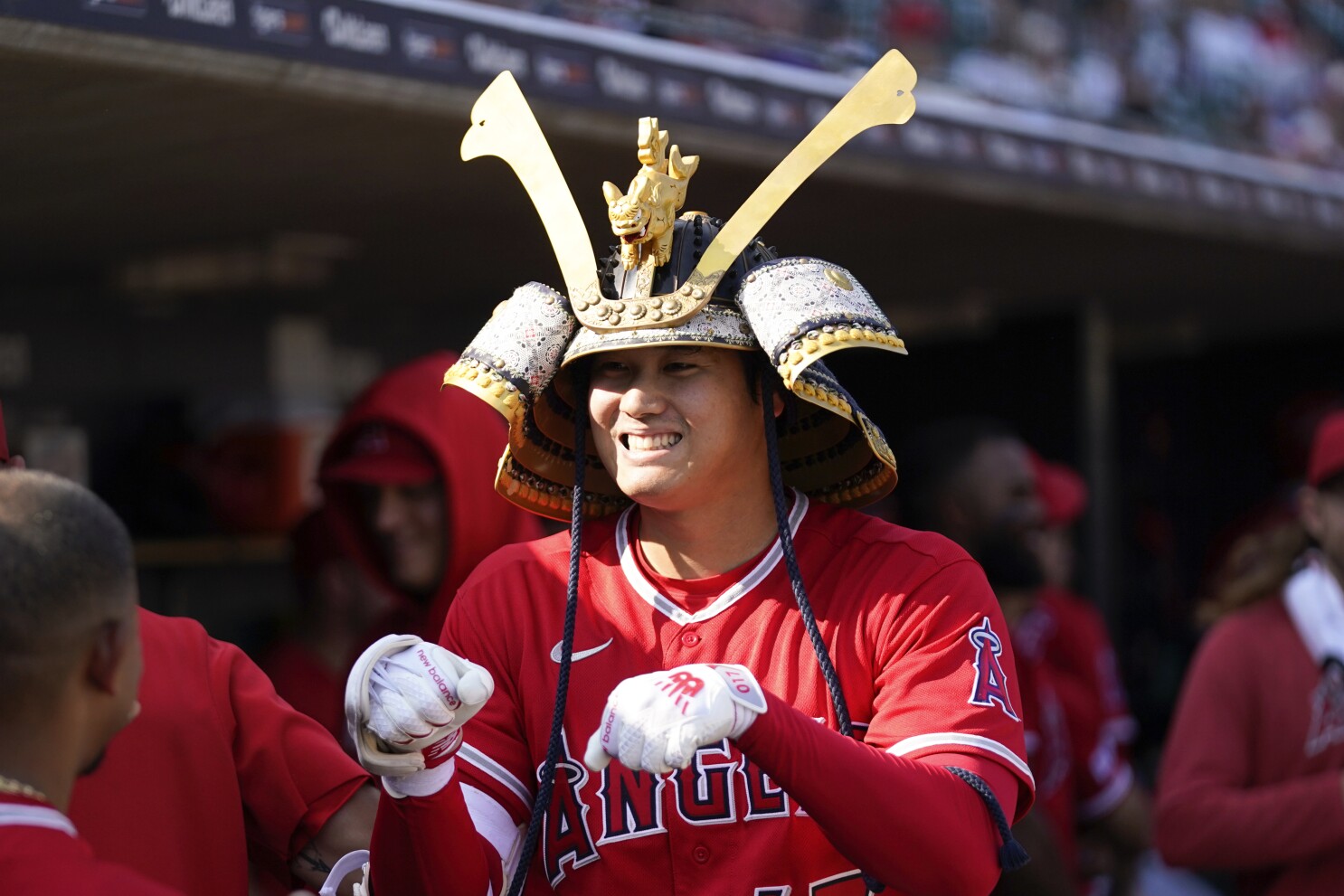 home run hat angels samurai helmet