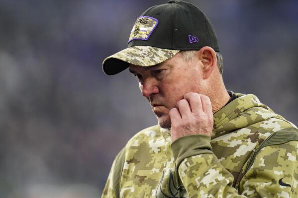 Minnesota Vikings head coach Mike Zimmer walks off the field after an NFL football game against the Baltimore Ravens, Sunday, Nov. 7, 2021, in Baltimore. (AP Photo/Julio Cortez)