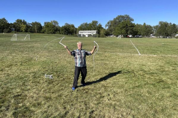 Danny Shaw displays his skills with whips at Grandview Park Sept. 21, 2021, in Ogden, Utah. Shaw won four gold medals in all at the L.A Whip Conventions of 2020 and 2021 and he’s hoping to parlay the skill into something bigger — a profession. (Tim Vandenack/Standard-Examiner via AP)