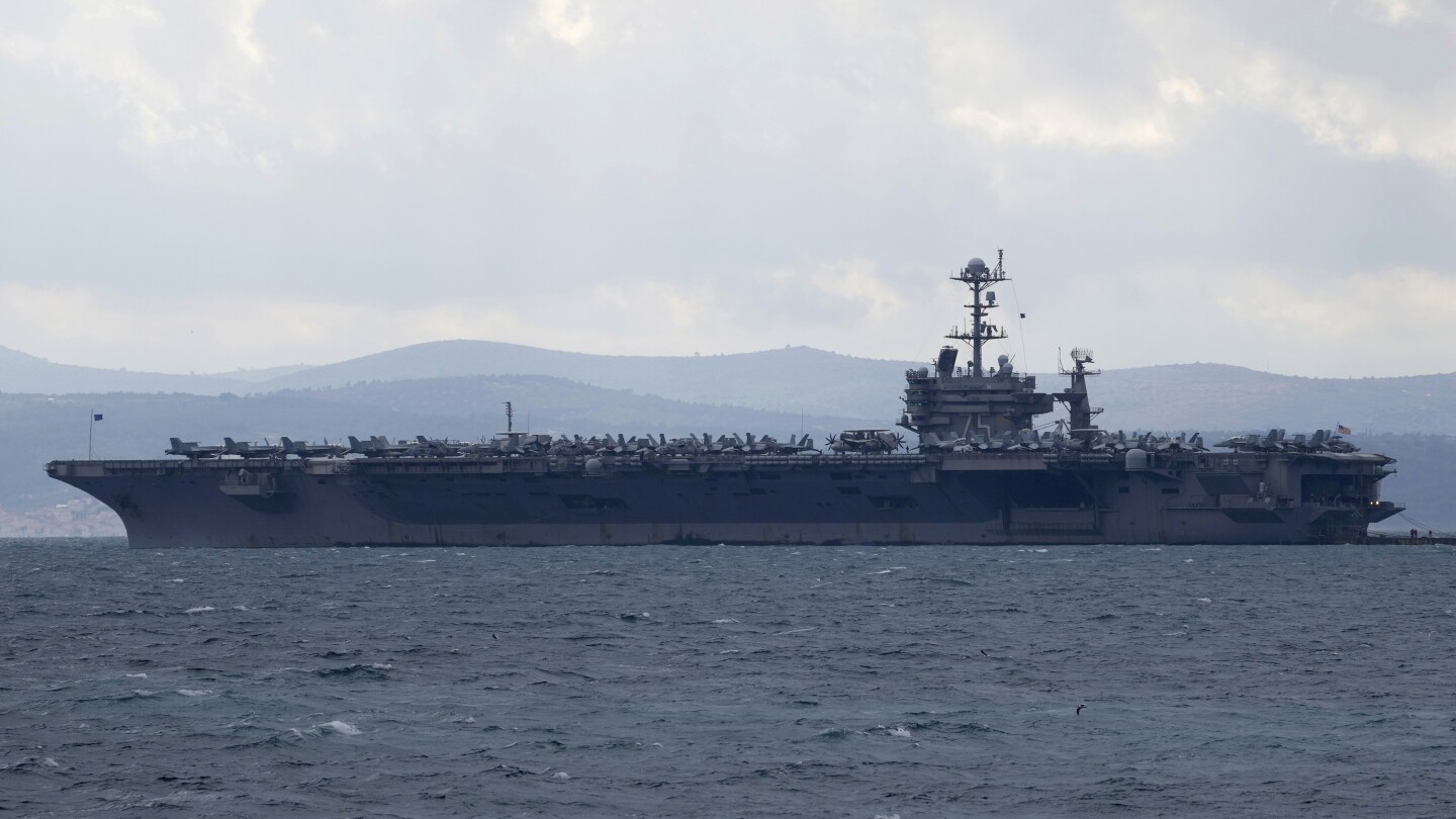 Fighter jet touchdown on USS Harry S. Truman airplane provider is going overboard, forcing pilots to eject