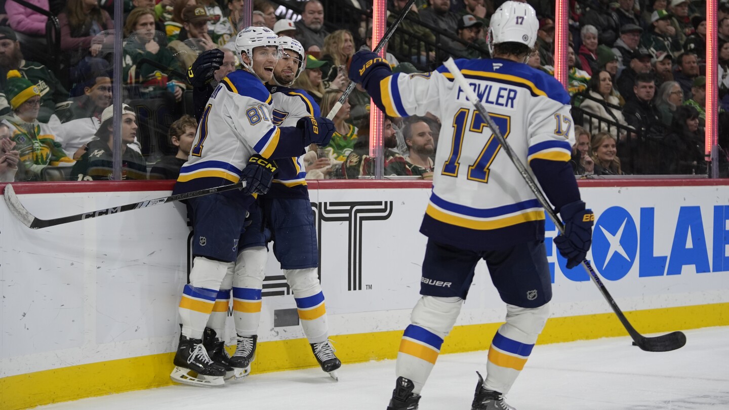 Kyrou leads Blues past Wild 5-1 with hat trick