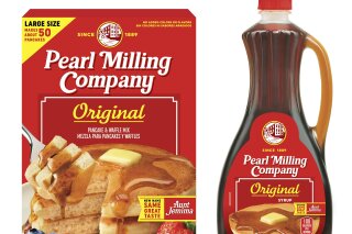 This image provided by PepsiCo, Inc., shows Quaker Oats' Pearl Milling Company brand pancake mix and syrup, formerly the Aunt Jemima brand. Aunt Jemima products will continue to be sold until June 2021, when the packaging will officially change over. (PepsiCo, Inc. via AP)