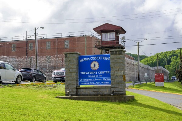 FILE - The Marion Correctional Treatment Center is shown Thursday, May 16, 2024, in Marion, Va. A raft of hypothermia hospitalizations and other questionable conditions at a Virginia prison uncovered in a recent report deserve further scrutiny, leading Democratic state lawmakers said this week.(AP Photo/Earl Neikirk, file)