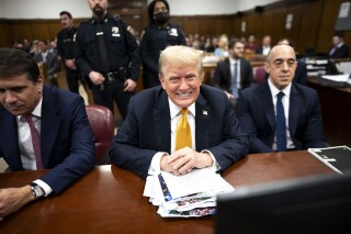 Former President Donald Trump attends his trial at Manhattan Criminal Court in New York, Wednesday, May 29, 2024. Social media users are distorting instructions New York Judge Juan M. Merchan gave to jurors before they began their deliberations. (Doug Mills/The New York Times via AP, Pool)