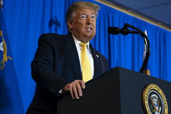 President Donald Trump delivers the commencement address at the "Hope for Prisoners" graduation ceremony, Thursday, Feb. 20, 2020, in Las Vegas. (AP Photo/Evan Vucci)