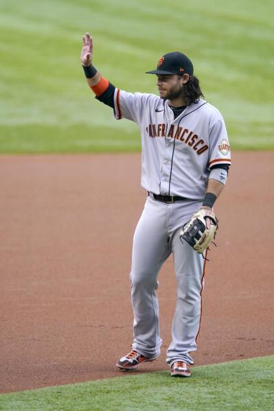 Photos from San Francisco Giants shortstop Brandon Crawford receives  multiple ovations from fans during last game of the season