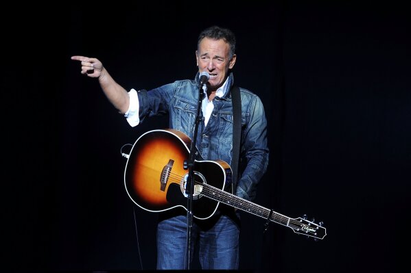 FILE - In this Nov. 5, 2018 file photo, Bruce Springsteen performs at the 12th annual Stand Up Fo...