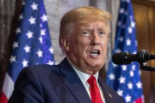 FILE - Former President Donald Trump speaks at a campaign event at the South Carolina Statehouse on Jan. 28, 2023, in Columbia, S.C. Trump’s lawyer said Friday, Feb. 10, that the former president is willing to provide a DNA sample to be compared with stains on the dress of a woman who accused him of raping her over a quarter century ago in a department store dressing room. (AP Photo/Alex Brandon, File)